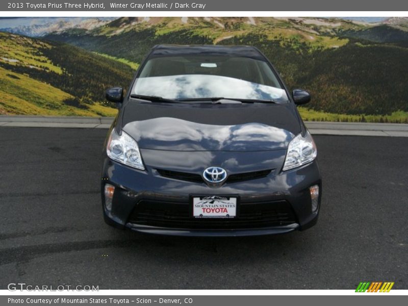 Winter Gray Metallic / Dark Gray 2013 Toyota Prius Three Hybrid