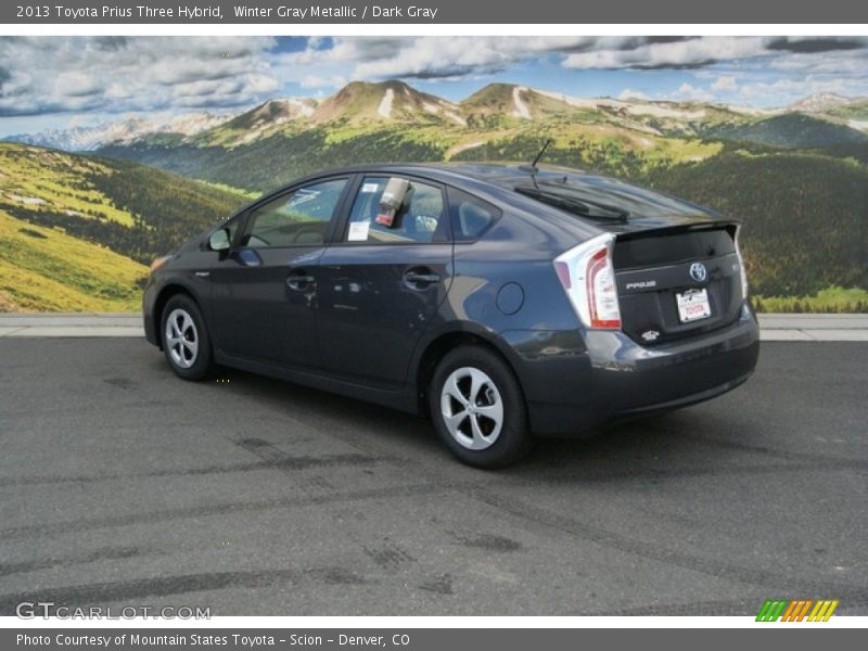 Winter Gray Metallic / Dark Gray 2013 Toyota Prius Three Hybrid