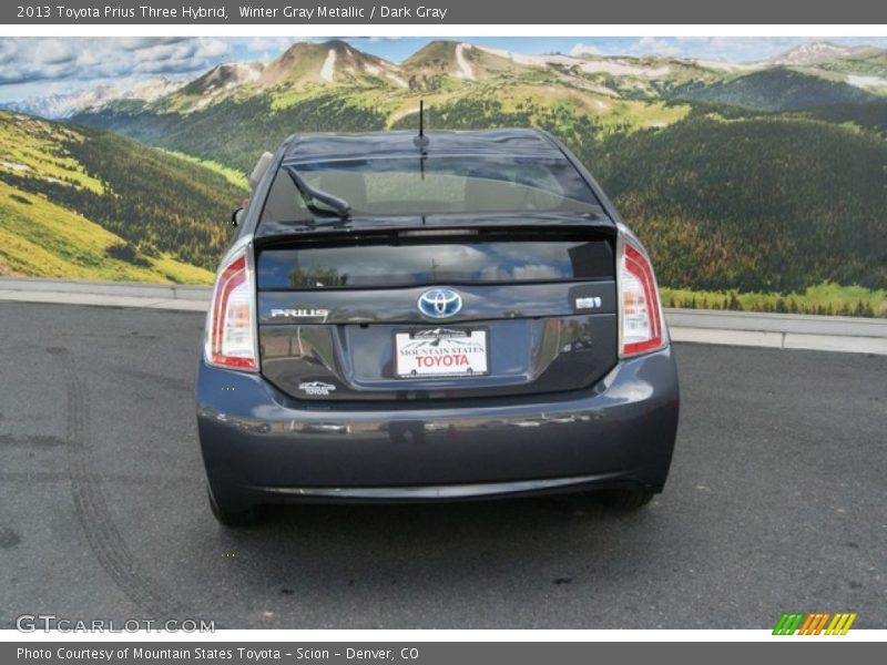 Winter Gray Metallic / Dark Gray 2013 Toyota Prius Three Hybrid