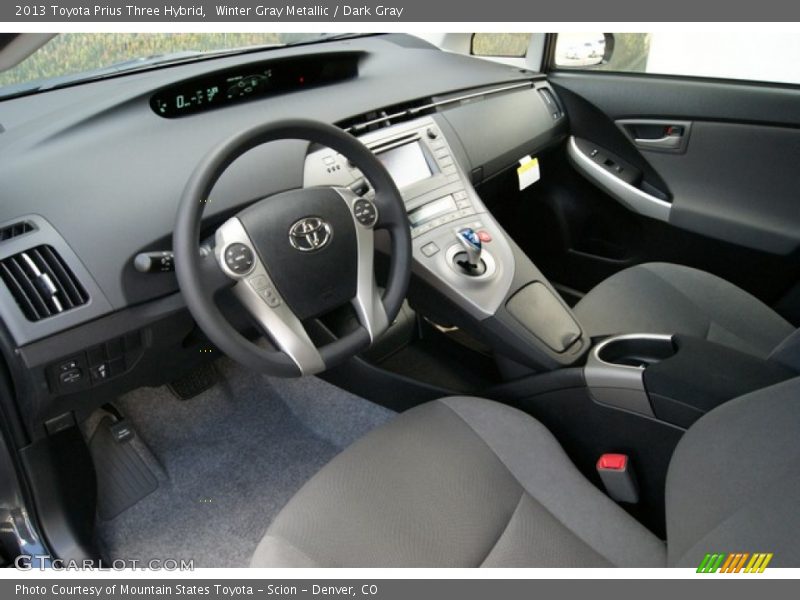 Winter Gray Metallic / Dark Gray 2013 Toyota Prius Three Hybrid