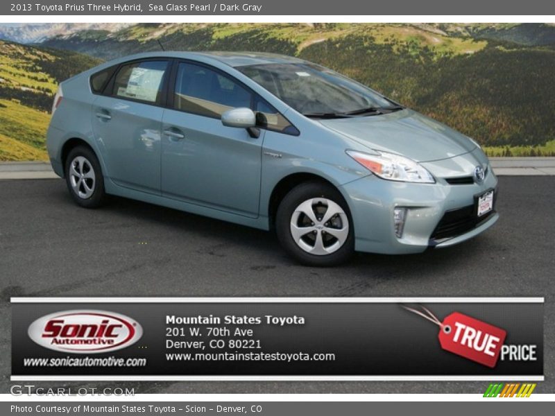 Sea Glass Pearl / Dark Gray 2013 Toyota Prius Three Hybrid
