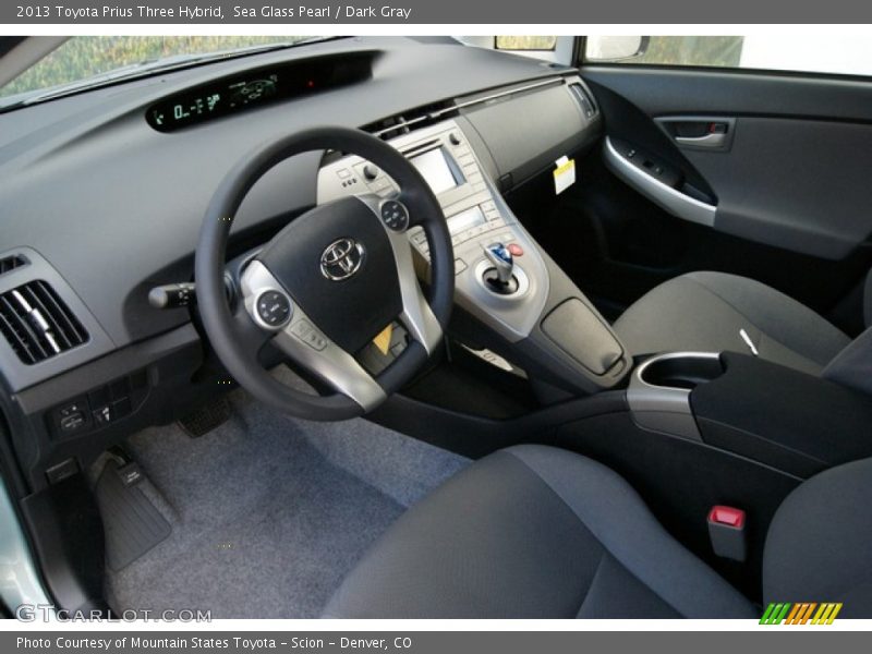 Sea Glass Pearl / Dark Gray 2013 Toyota Prius Three Hybrid