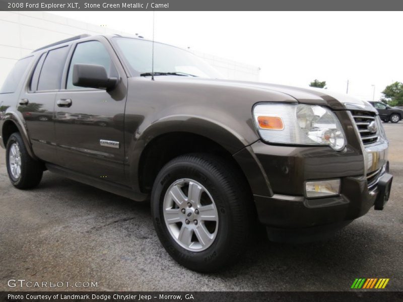 Stone Green Metallic / Camel 2008 Ford Explorer XLT