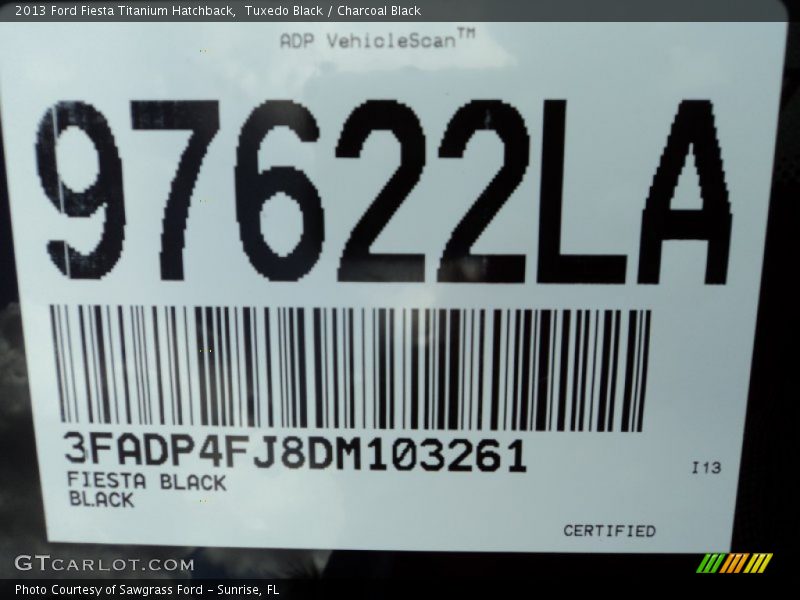 Tuxedo Black / Charcoal Black 2013 Ford Fiesta Titanium Hatchback
