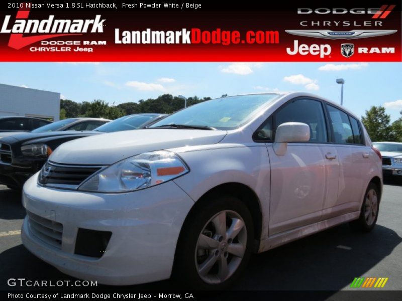Fresh Powder White / Beige 2010 Nissan Versa 1.8 SL Hatchback