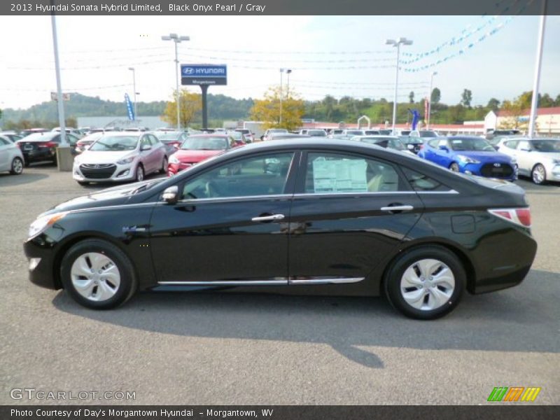 Black Onyx Pearl / Gray 2013 Hyundai Sonata Hybrid Limited