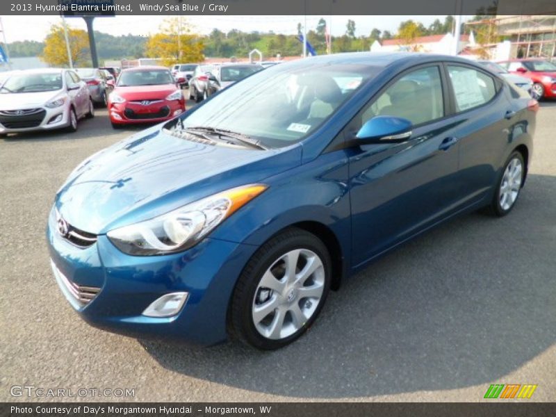Windy Sea Blue / Gray 2013 Hyundai Elantra Limited