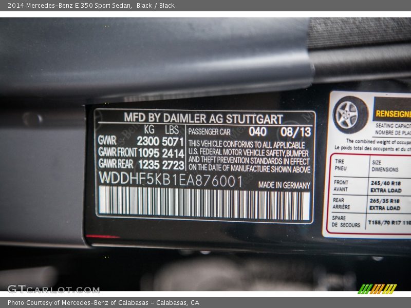 Black / Black 2014 Mercedes-Benz E 350 Sport Sedan