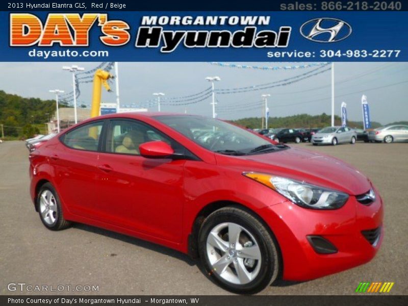 Red / Beige 2013 Hyundai Elantra GLS