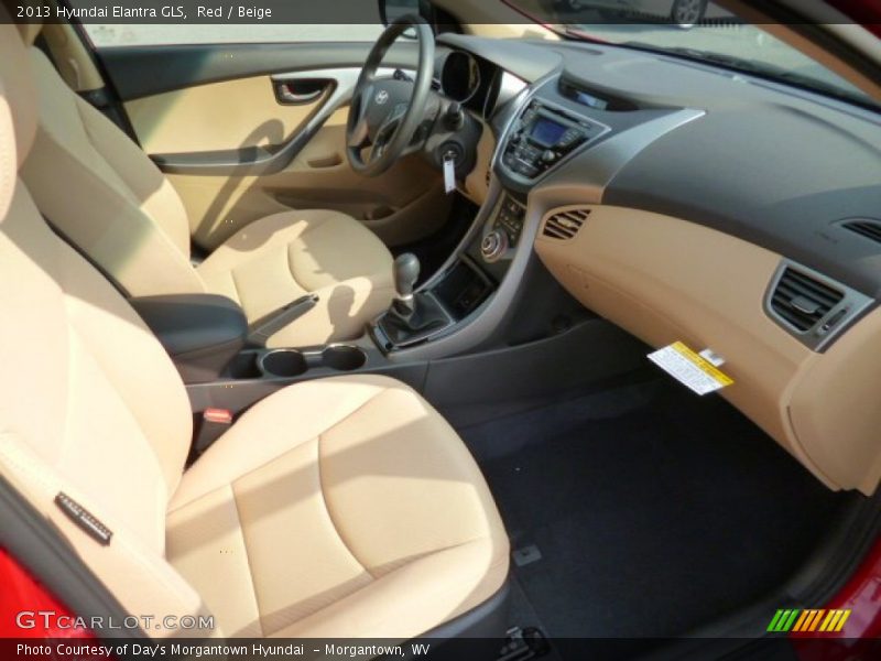 Red / Beige 2013 Hyundai Elantra GLS