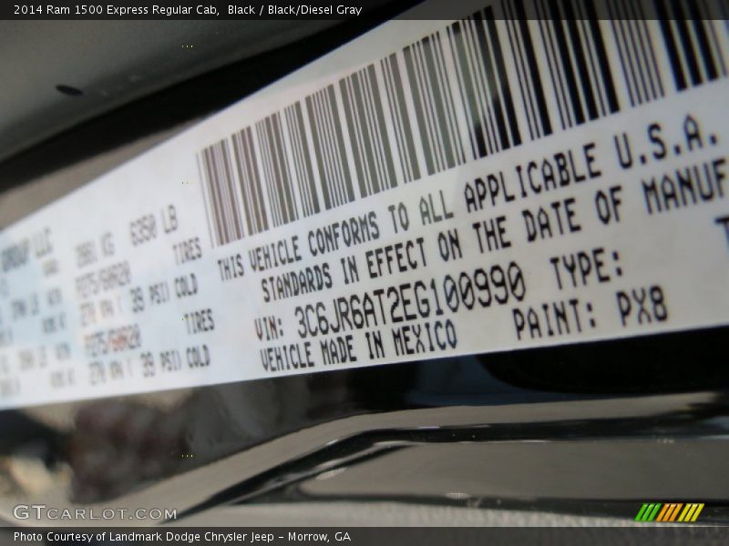 Black / Black/Diesel Gray 2014 Ram 1500 Express Regular Cab