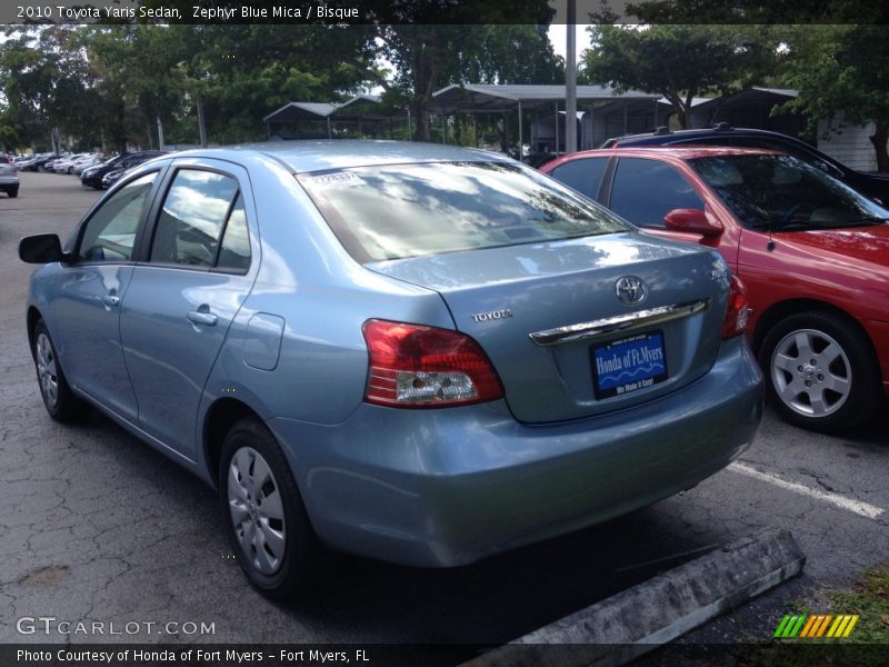 Zephyr Blue Mica / Bisque 2010 Toyota Yaris Sedan