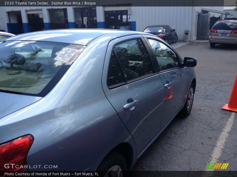 Zephyr Blue Mica / Bisque 2010 Toyota Yaris Sedan