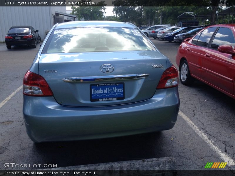Zephyr Blue Mica / Bisque 2010 Toyota Yaris Sedan