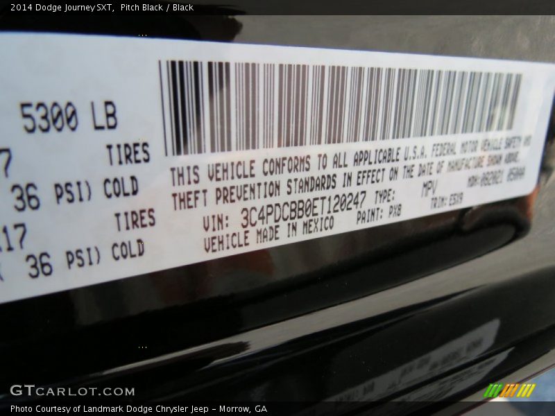 Pitch Black / Black 2014 Dodge Journey SXT