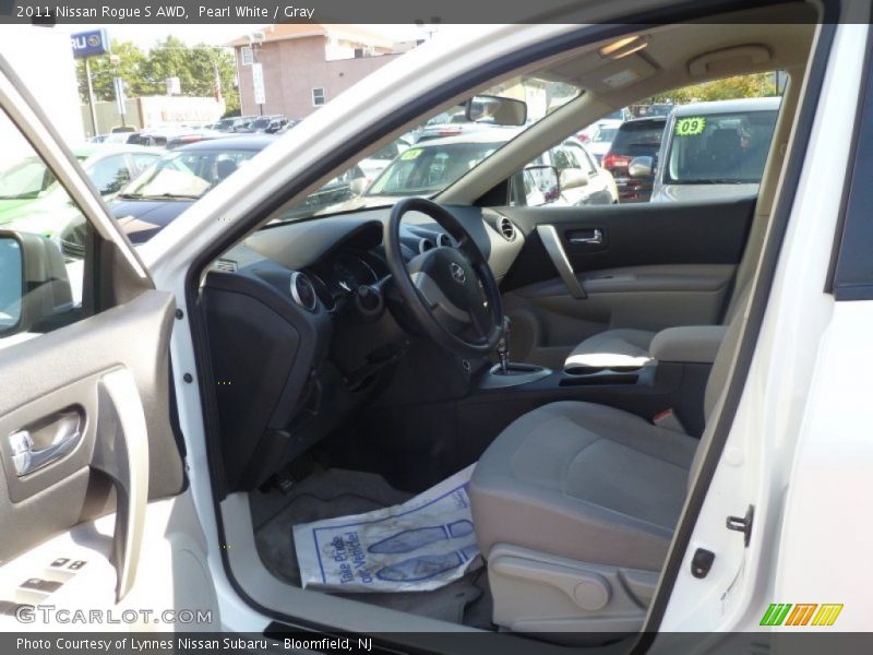 Pearl White / Gray 2011 Nissan Rogue S AWD