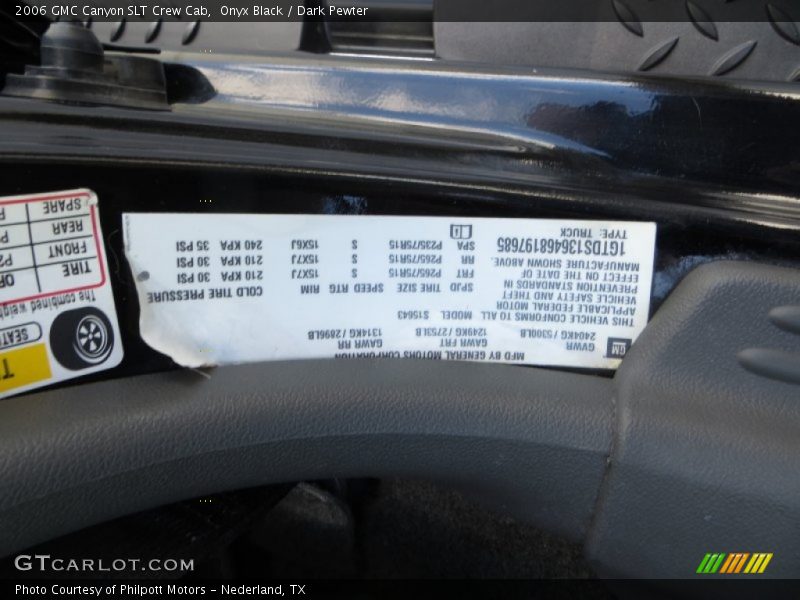 Onyx Black / Dark Pewter 2006 GMC Canyon SLT Crew Cab