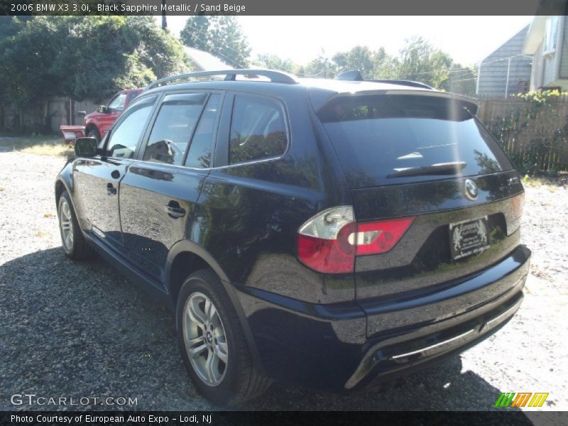 Black Sapphire Metallic / Sand Beige 2006 BMW X3 3.0i