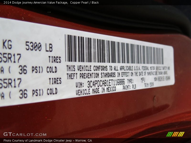 Copper Pearl / Black 2014 Dodge Journey Amercian Value Package