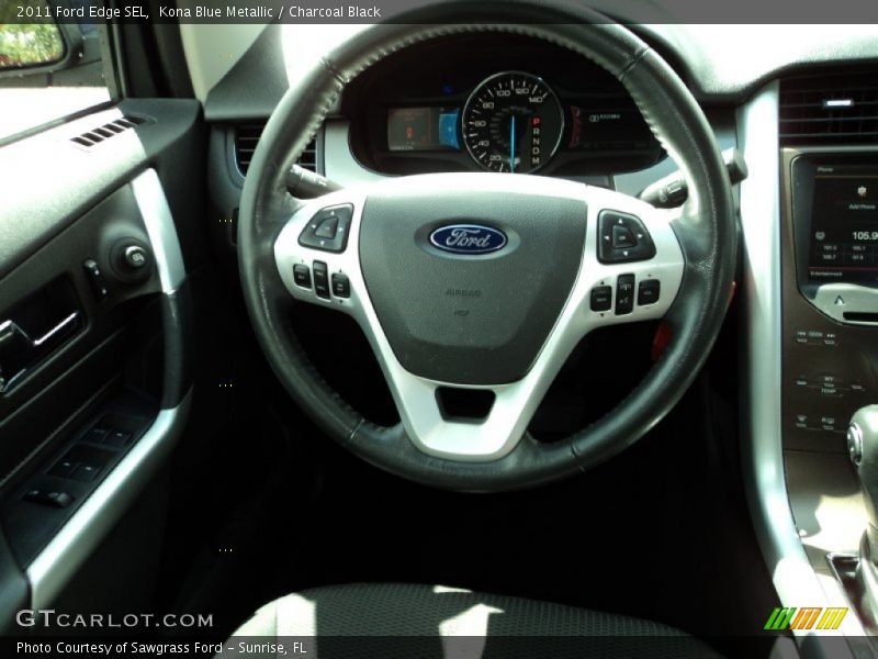 Kona Blue Metallic / Charcoal Black 2011 Ford Edge SEL
