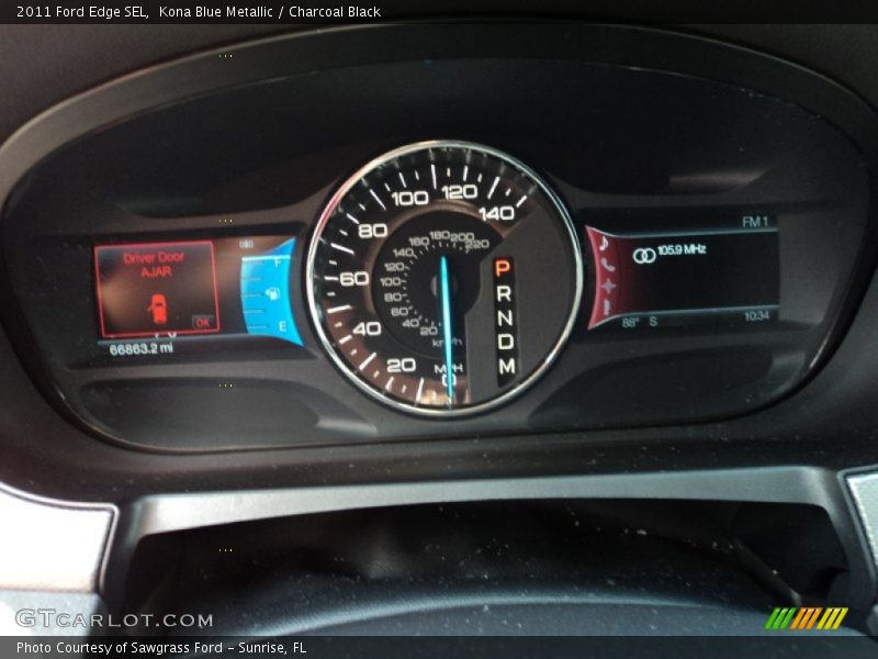 Kona Blue Metallic / Charcoal Black 2011 Ford Edge SEL