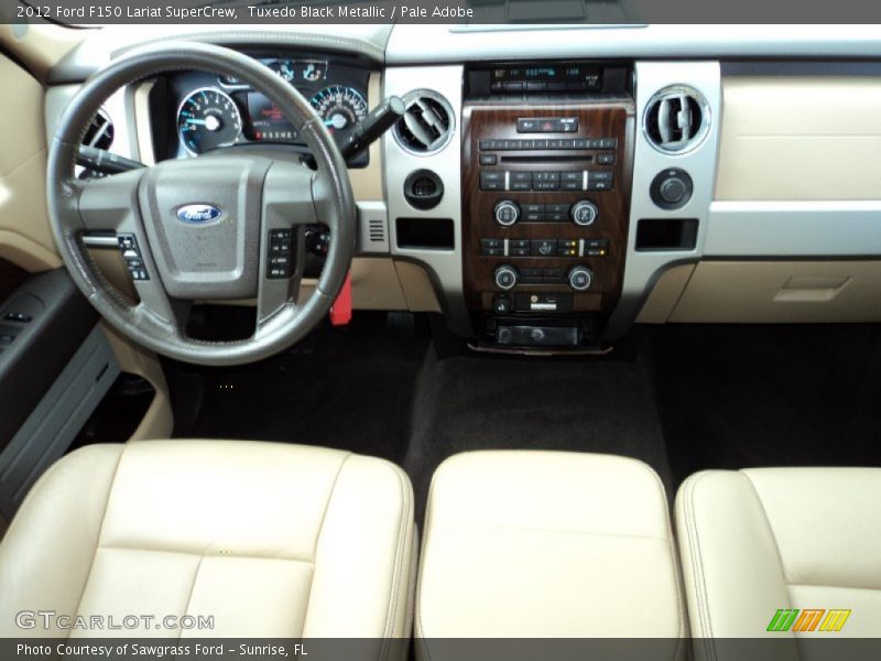 Tuxedo Black Metallic / Pale Adobe 2012 Ford F150 Lariat SuperCrew