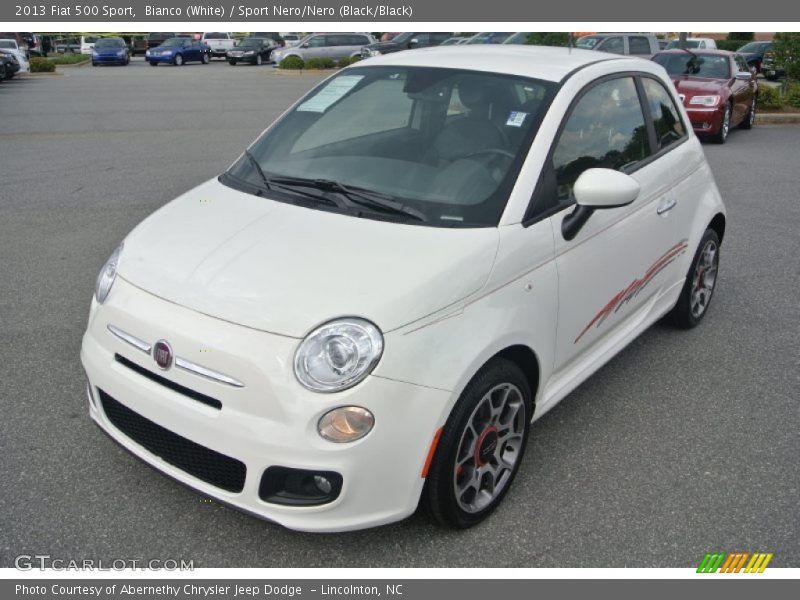 Bianco (White) / Sport Nero/Nero (Black/Black) 2013 Fiat 500 Sport