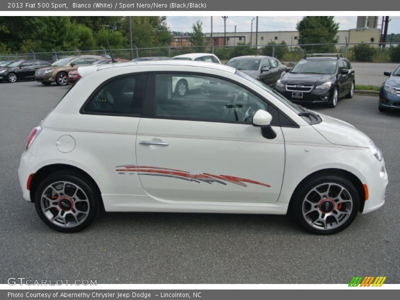 Bianco (White) / Sport Nero/Nero (Black/Black) 2013 Fiat 500 Sport