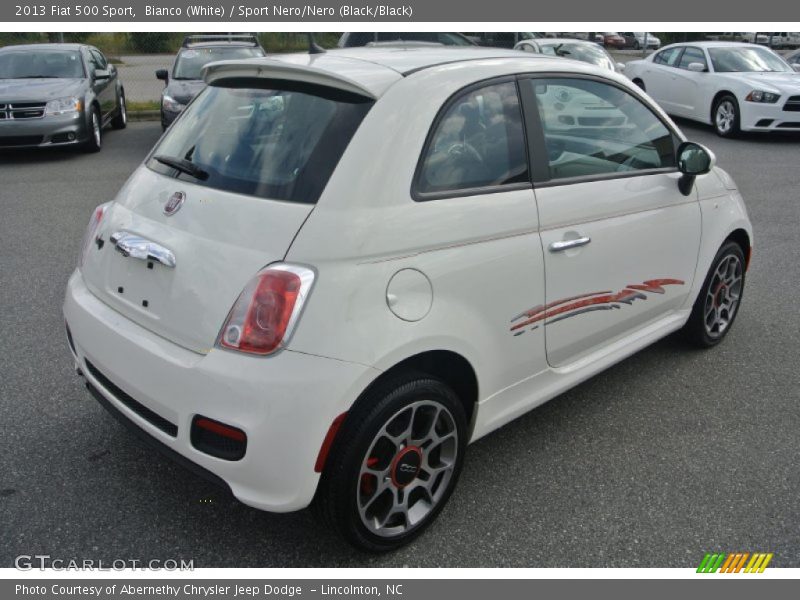 Bianco (White) / Sport Nero/Nero (Black/Black) 2013 Fiat 500 Sport