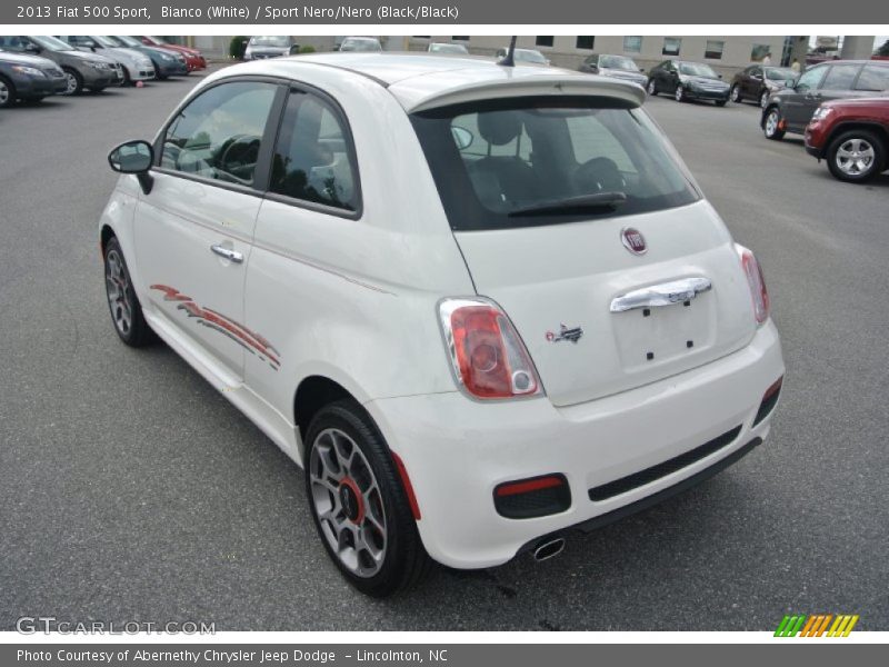 Bianco (White) / Sport Nero/Nero (Black/Black) 2013 Fiat 500 Sport
