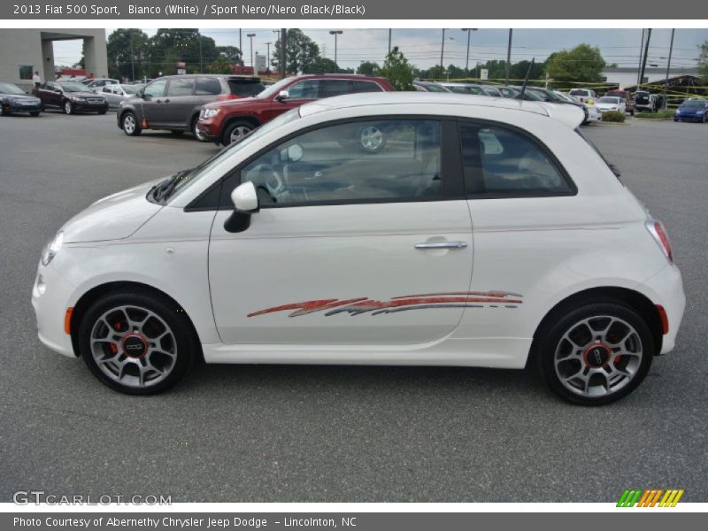 Bianco (White) / Sport Nero/Nero (Black/Black) 2013 Fiat 500 Sport