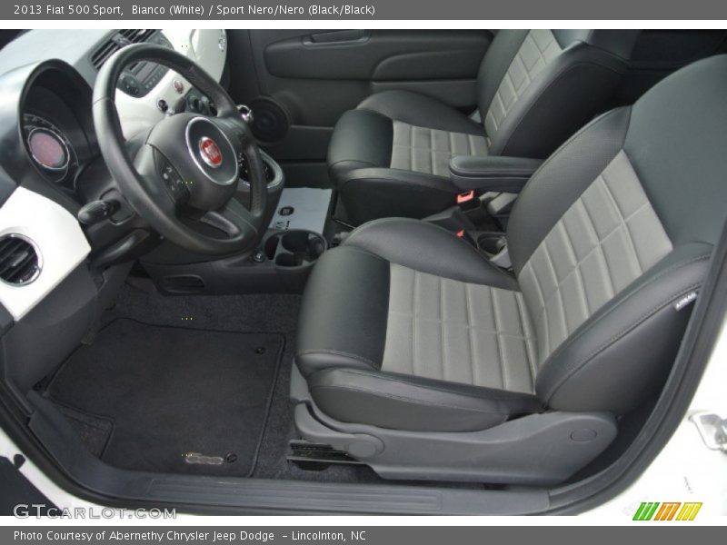 Bianco (White) / Sport Nero/Nero (Black/Black) 2013 Fiat 500 Sport