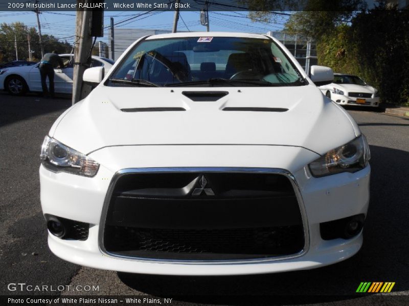 Wicked White Satin / Black 2009 Mitsubishi Lancer RALLIART