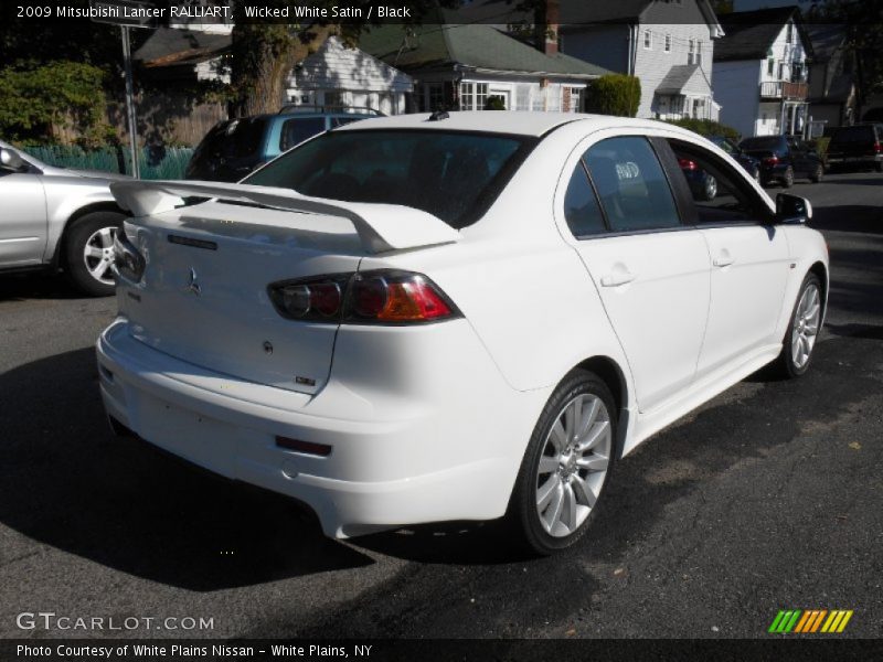 Wicked White Satin / Black 2009 Mitsubishi Lancer RALLIART