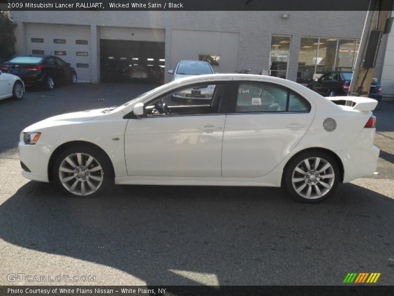 Wicked White Satin / Black 2009 Mitsubishi Lancer RALLIART