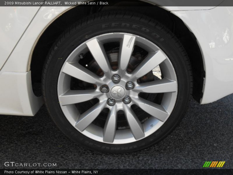 Wicked White Satin / Black 2009 Mitsubishi Lancer RALLIART