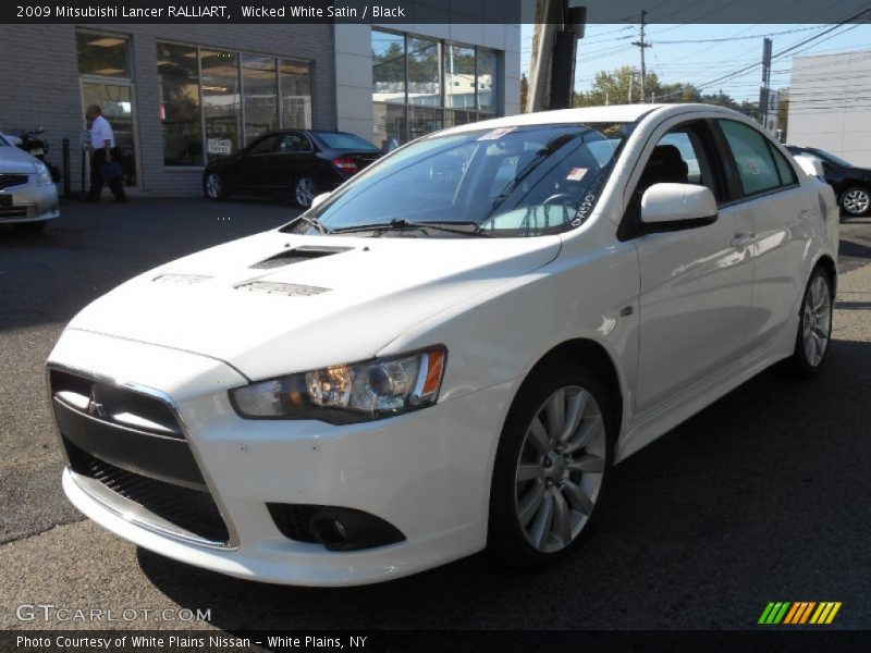 Wicked White Satin / Black 2009 Mitsubishi Lancer RALLIART