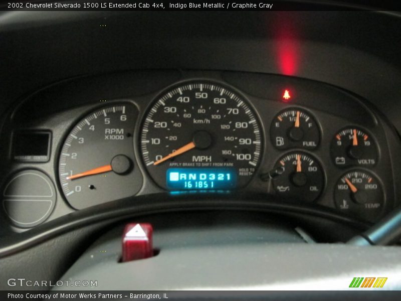 Indigo Blue Metallic / Graphite Gray 2002 Chevrolet Silverado 1500 LS Extended Cab 4x4