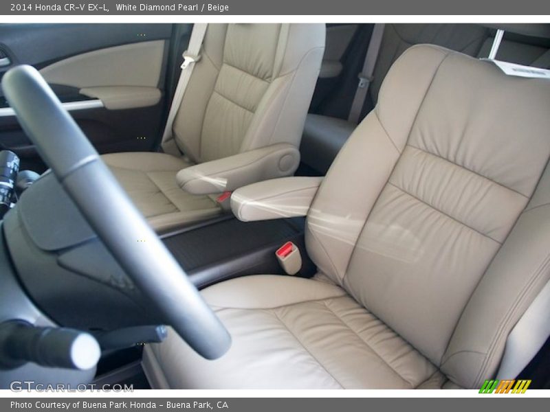White Diamond Pearl / Beige 2014 Honda CR-V EX-L