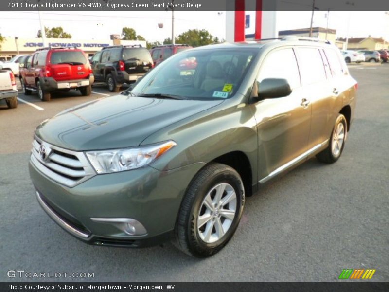 Cypress Green Pearl / Sand Beige 2013 Toyota Highlander V6 4WD