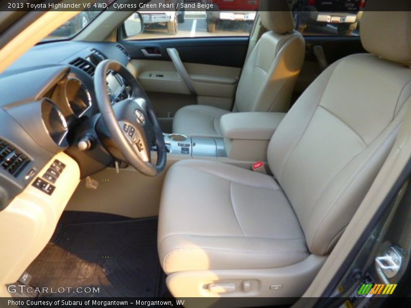 Cypress Green Pearl / Sand Beige 2013 Toyota Highlander V6 4WD