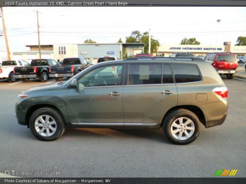 Cypress Green Pearl / Sand Beige 2013 Toyota Highlander V6 4WD