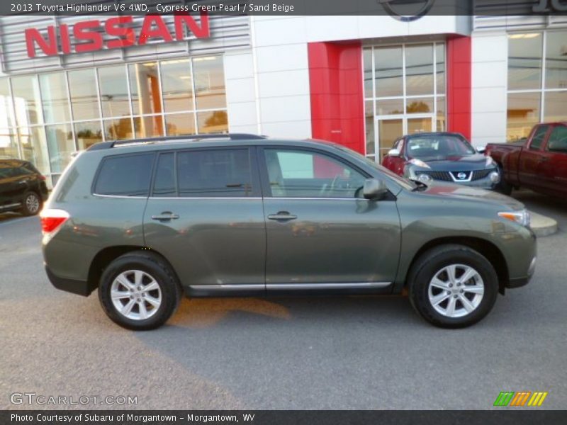 Cypress Green Pearl / Sand Beige 2013 Toyota Highlander V6 4WD