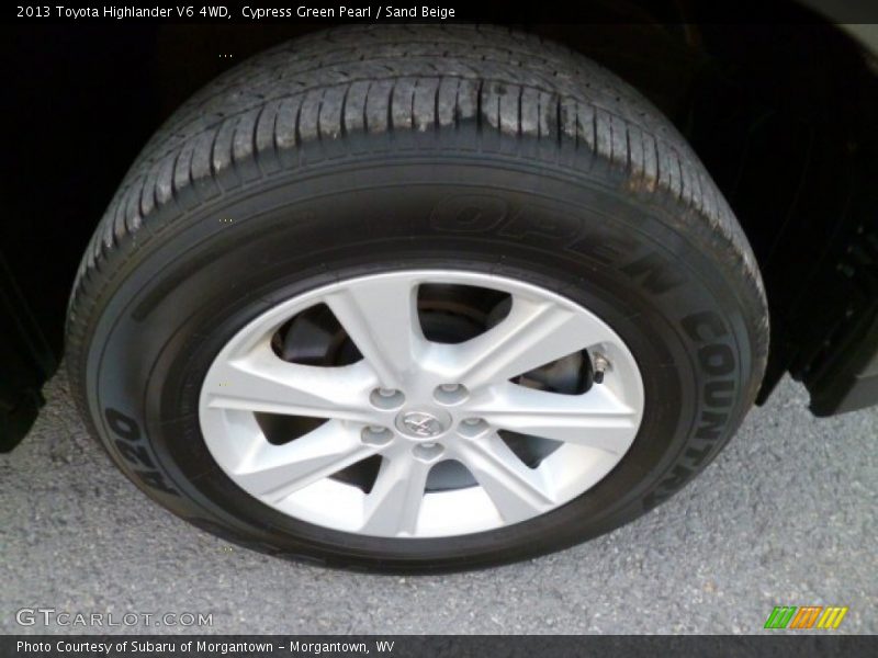 Cypress Green Pearl / Sand Beige 2013 Toyota Highlander V6 4WD