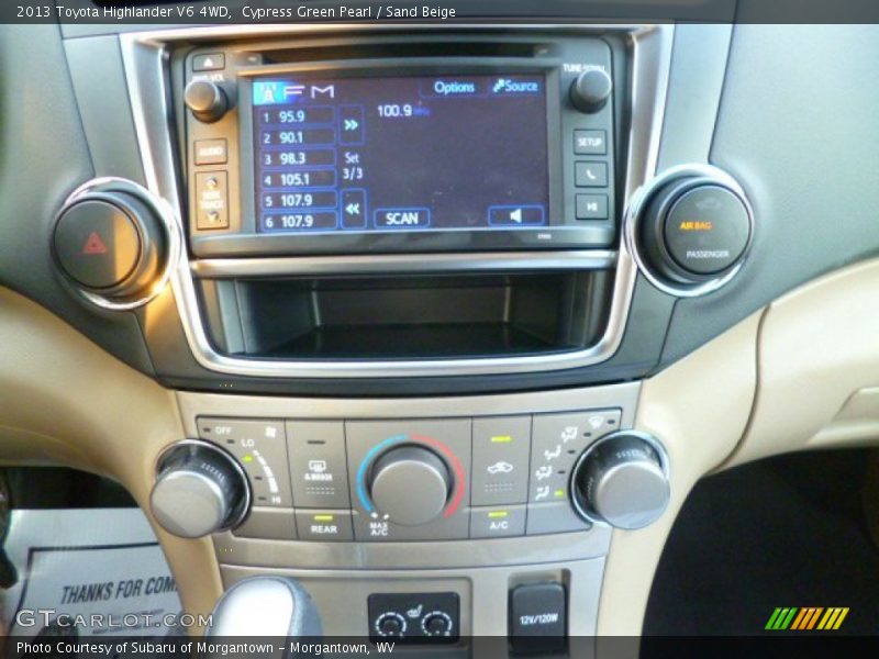 Cypress Green Pearl / Sand Beige 2013 Toyota Highlander V6 4WD