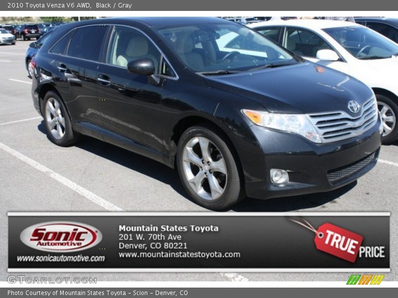 Black / Gray 2010 Toyota Venza V6 AWD