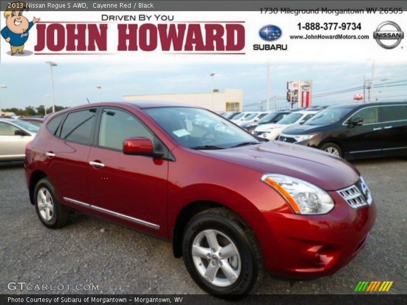 Cayenne Red / Black 2013 Nissan Rogue S AWD