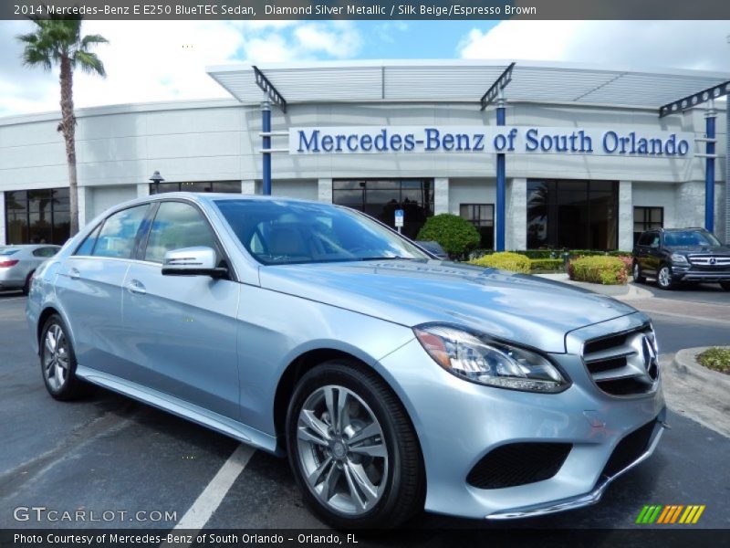 Diamond Silver Metallic / Silk Beige/Espresso Brown 2014 Mercedes-Benz E E250 BlueTEC Sedan