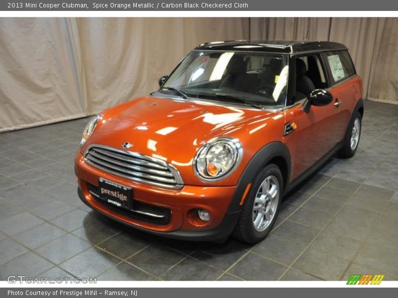 Spice Orange Metallic / Carbon Black Checkered Cloth 2013 Mini Cooper Clubman