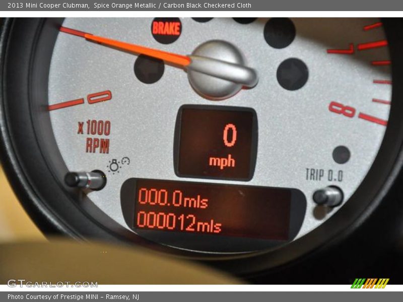 Spice Orange Metallic / Carbon Black Checkered Cloth 2013 Mini Cooper Clubman
